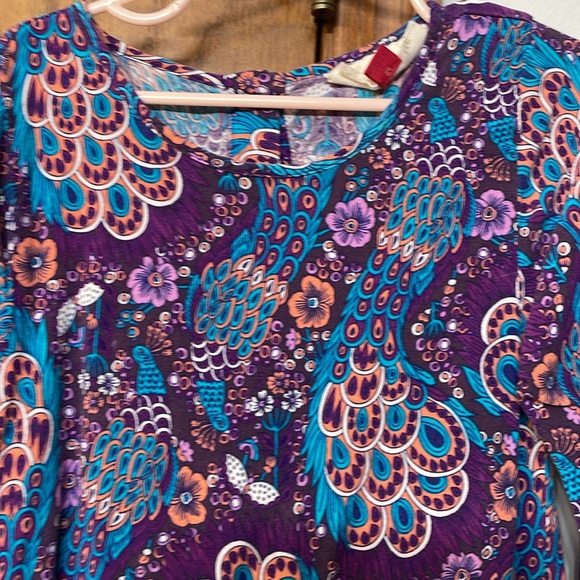 RED CAMEL UGC Girls Size Small purple Blue peacock long sleeve dress - Picture 6 of 13